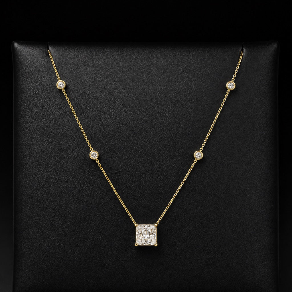 Princess Cut Diamonds by the Yard Necklace