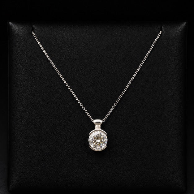 2.75 Carat Half Bezel Pendant