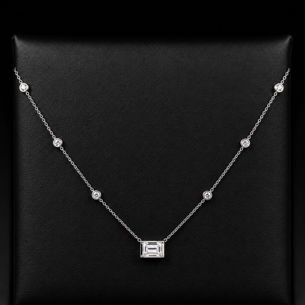 Emerald Cut Diamonds by the Yard Necklace