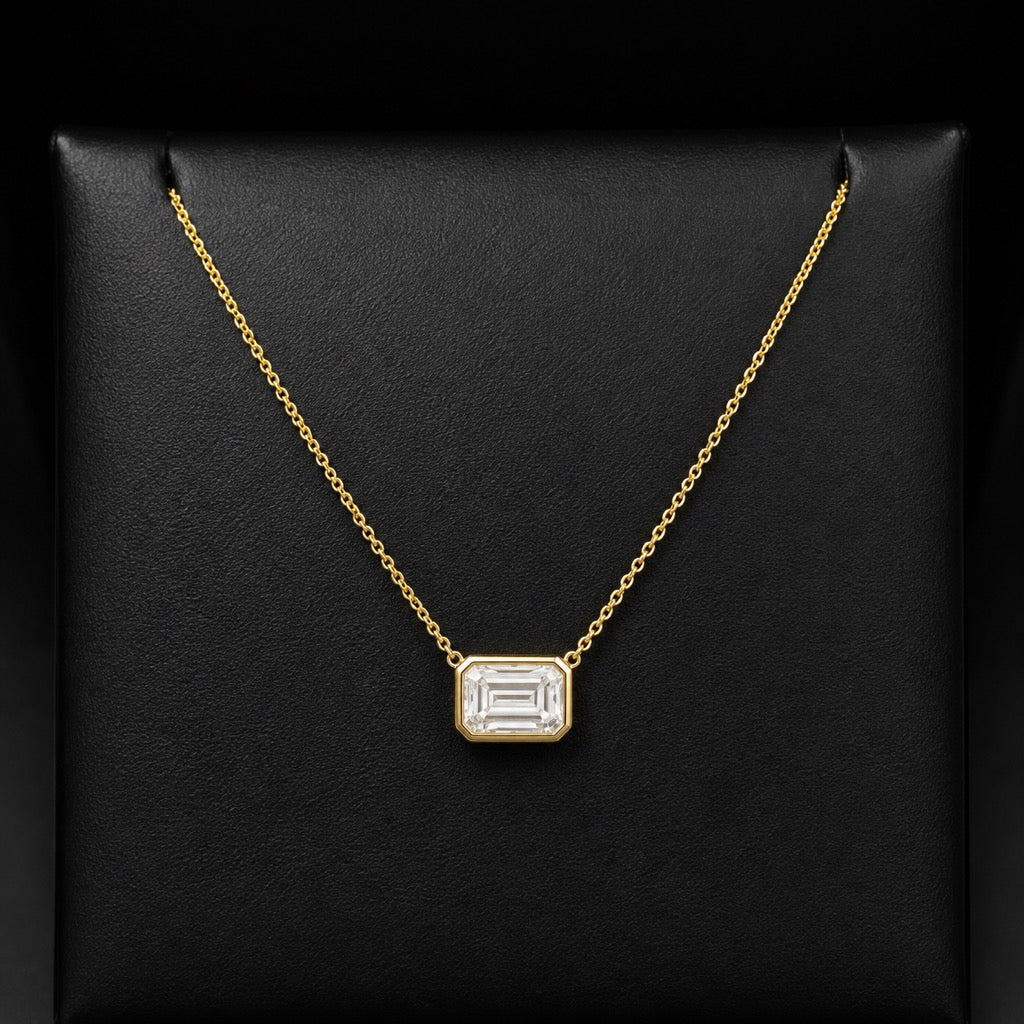 Emerald Cut Bezel Pendant