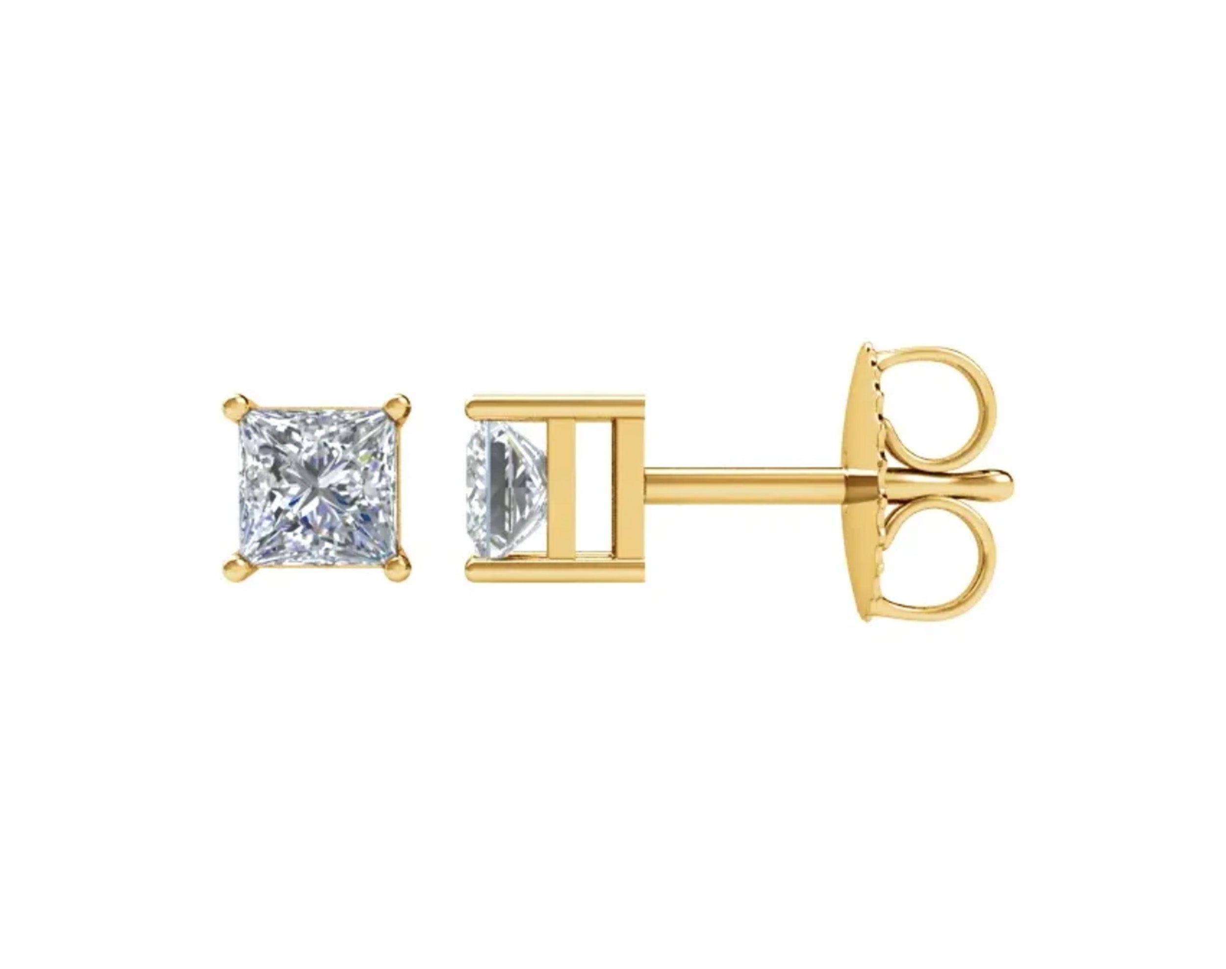 Princess Cut Diamond Earrings